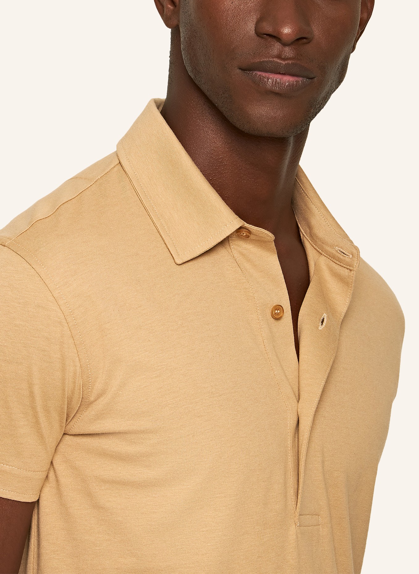 ORLEBAR BROWN Poloshirt SEBASTIAN COTTON SILK, Farbe: CAMEL (Bild 3)