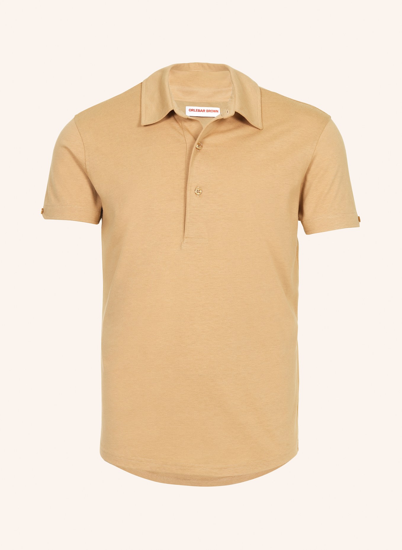 ORLEBAR BROWN Poloshirt SEBASTIAN COTTON SILK, Farbe: CAMEL (Bild 1)
