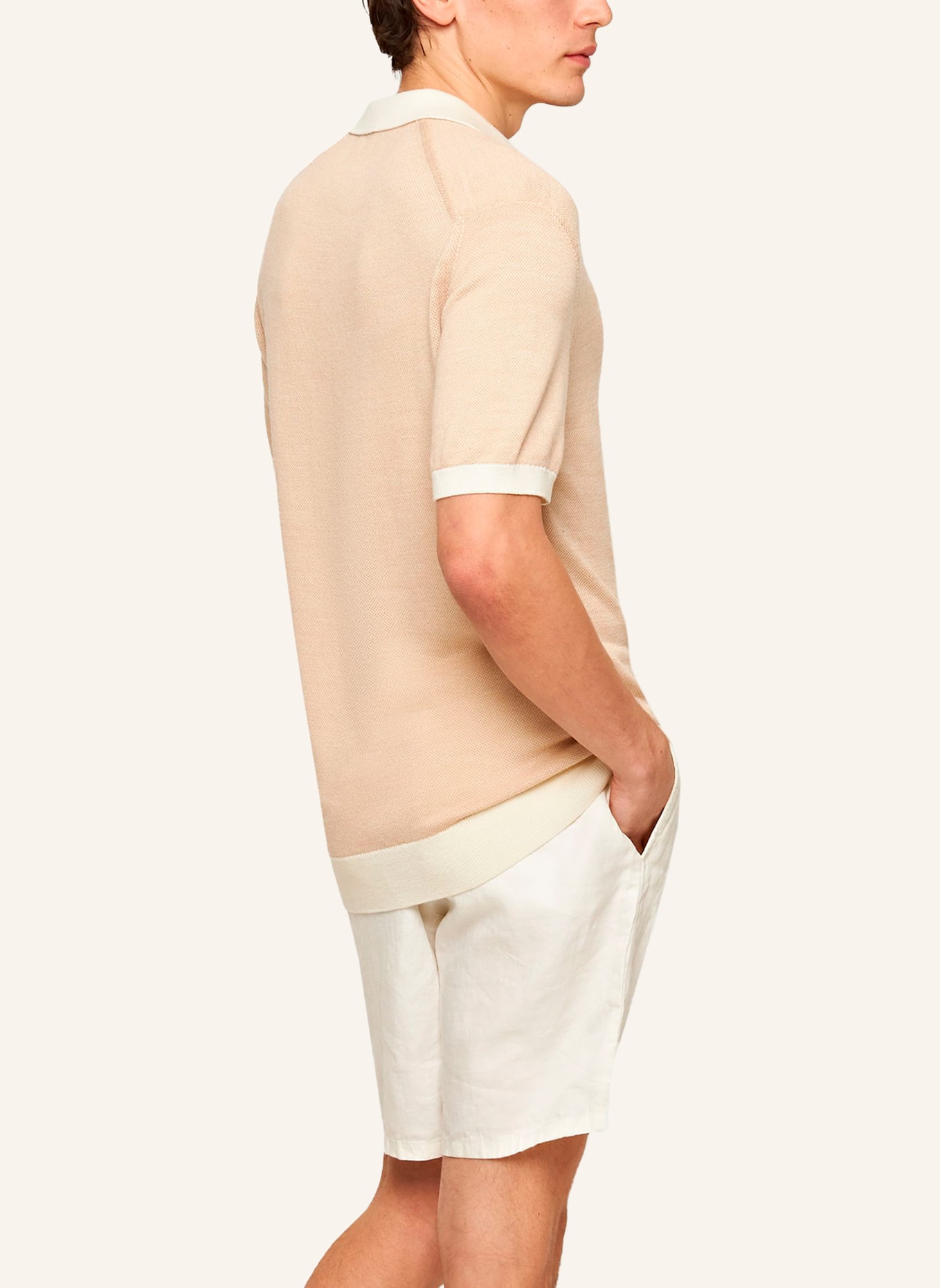 ORLEBAR BROWN Poloshirt HORTON CONTRAST, Farbe: CAMEL/ WEISS (Bild 2)