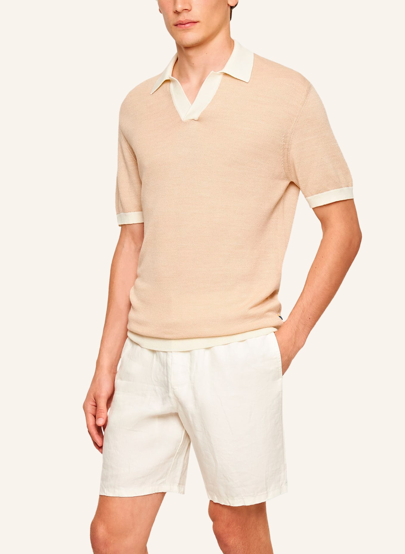 ORLEBAR BROWN Poloshirt HORTON CONTRAST, Farbe: CAMEL/ WEISS (Bild 4)