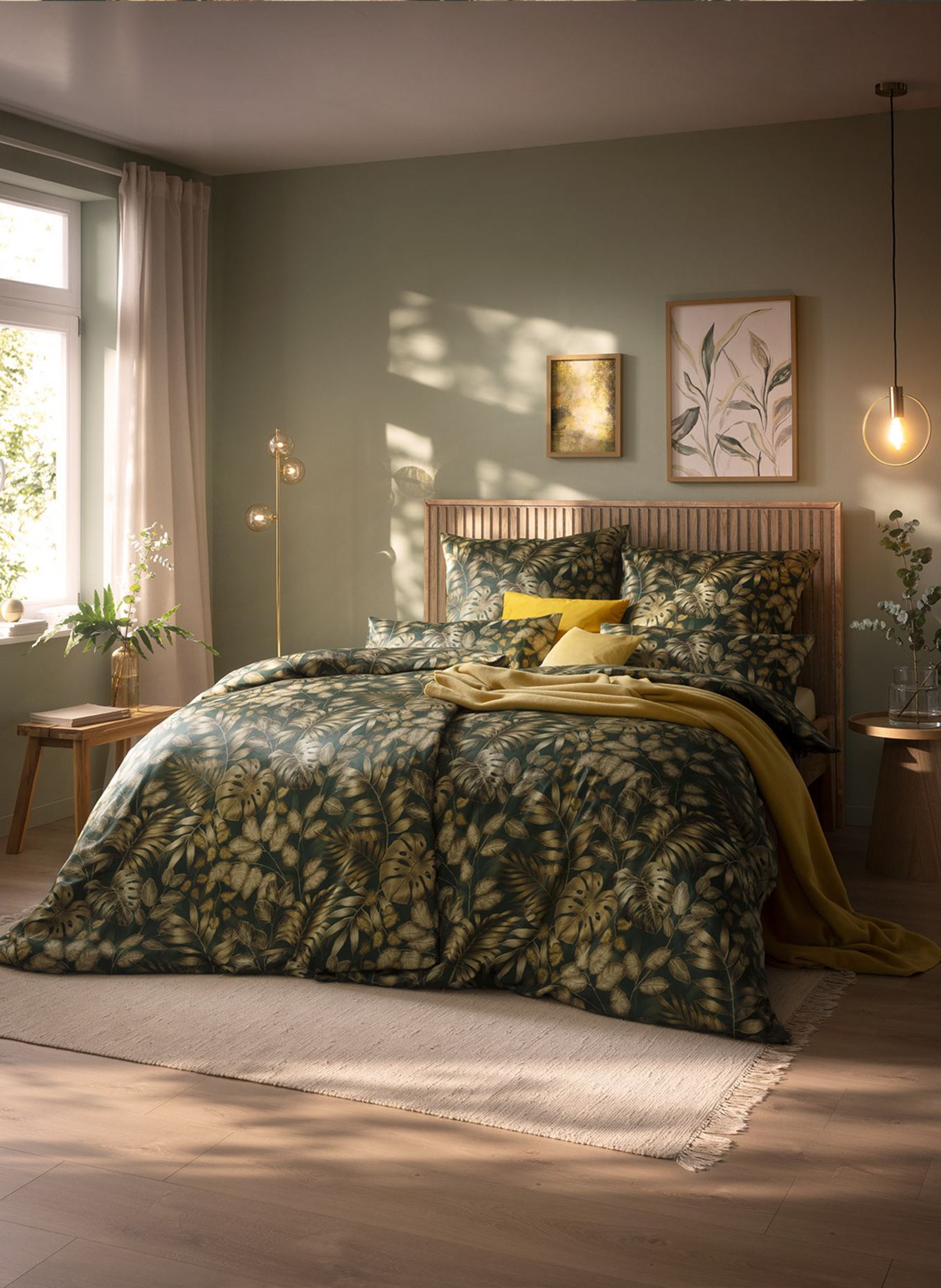 ESTELLA Bettwäsche YARA: GRÜN/ DUNKELGRÜN