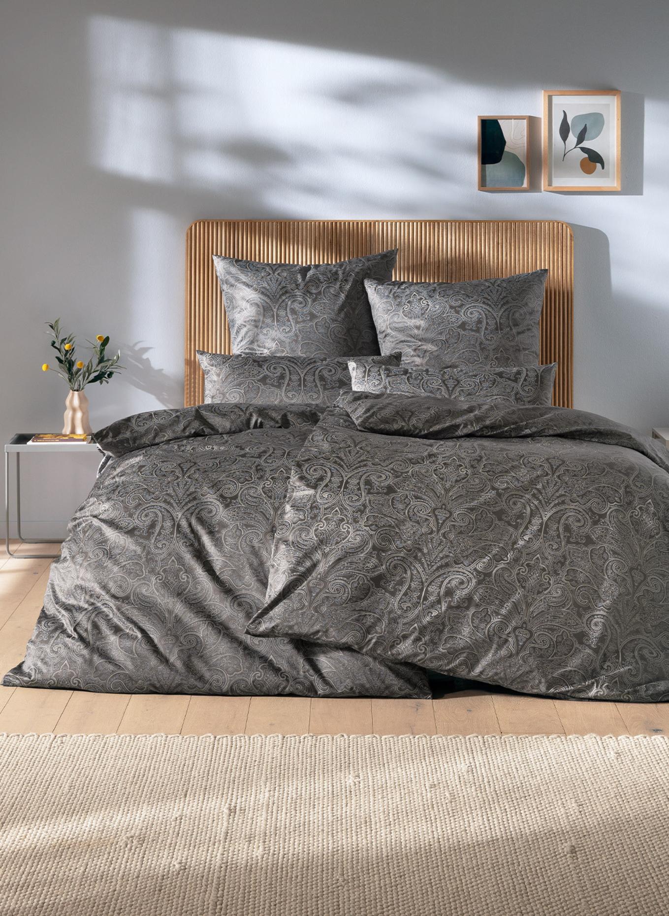 ESTELLA Bettwäsche HELENE: DUNKELGRAU/ SCHWARZ