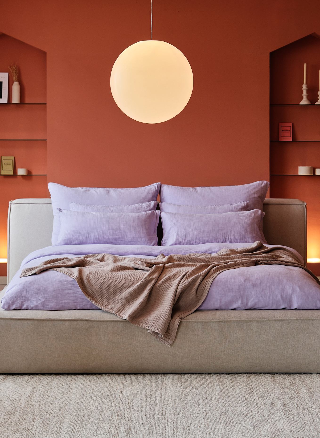 ROYFORT Spannbettlaken MUSSELIN: HELLLILA