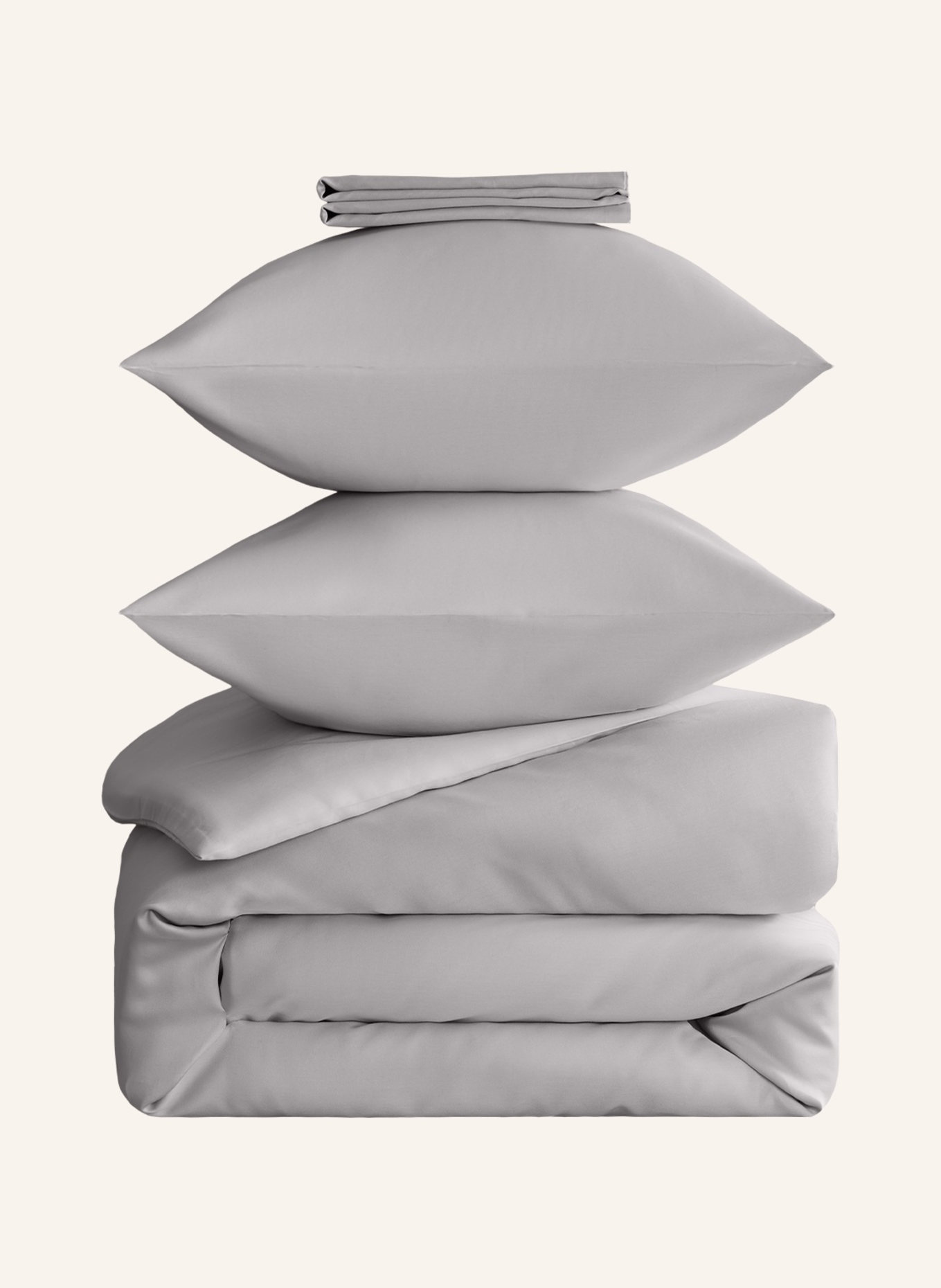 ROYFORT Bettwäsche-Set BAUMWOLLE: HELLGRAU