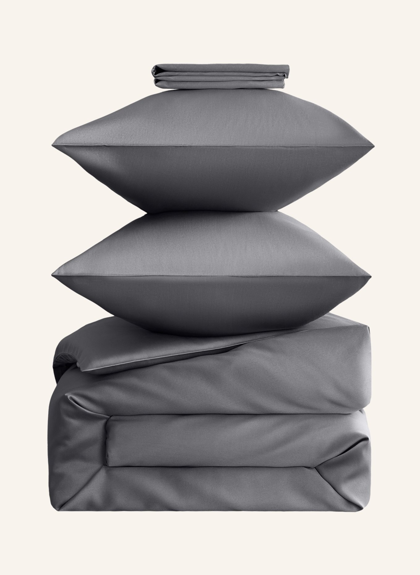 ROYFORT Bettwäsche-Set BAUMWOLLE: DUNKELGRAU