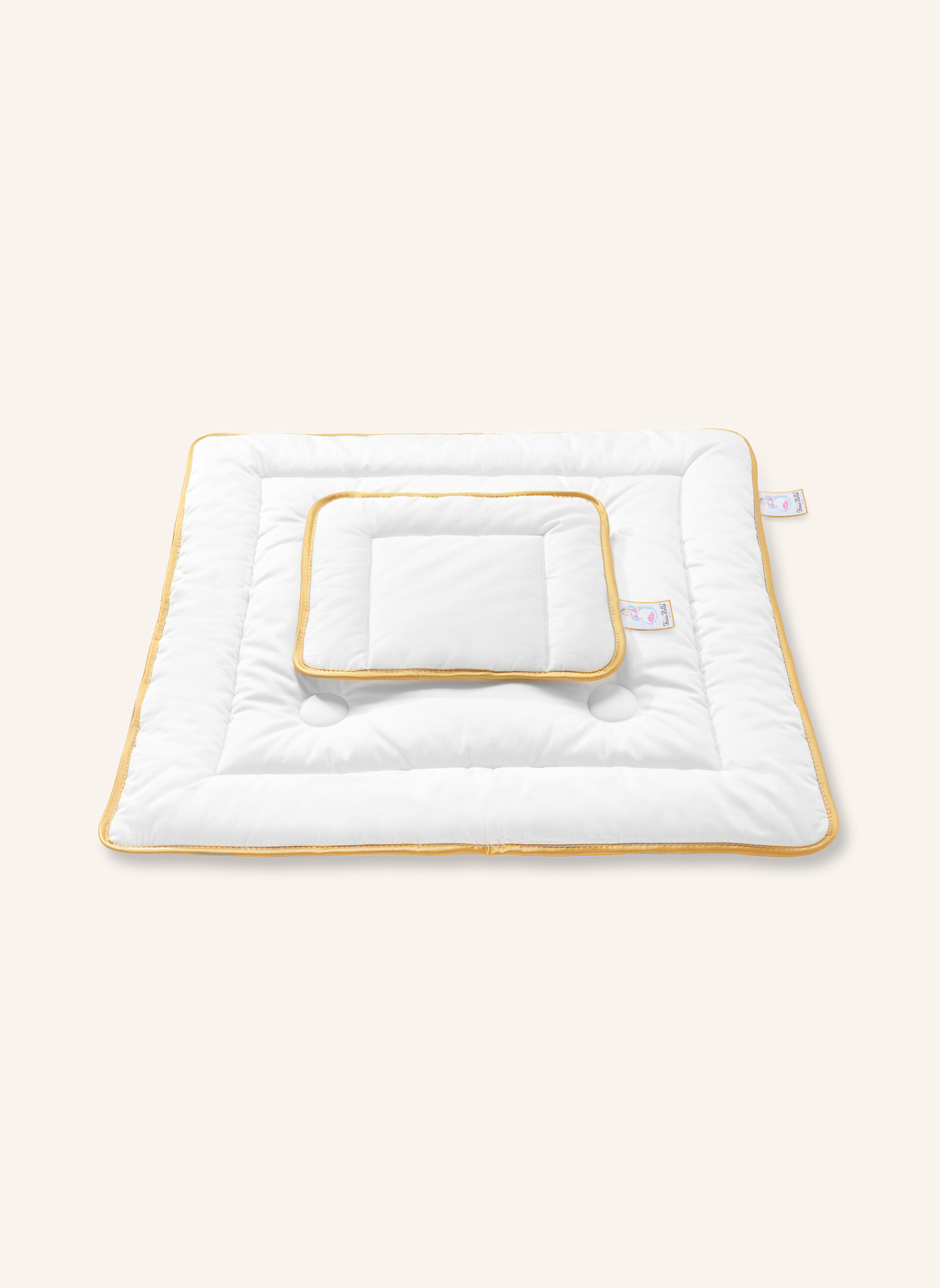 FRAU HOLLE Bettdecke-Kissen-Set BABY: WEISS