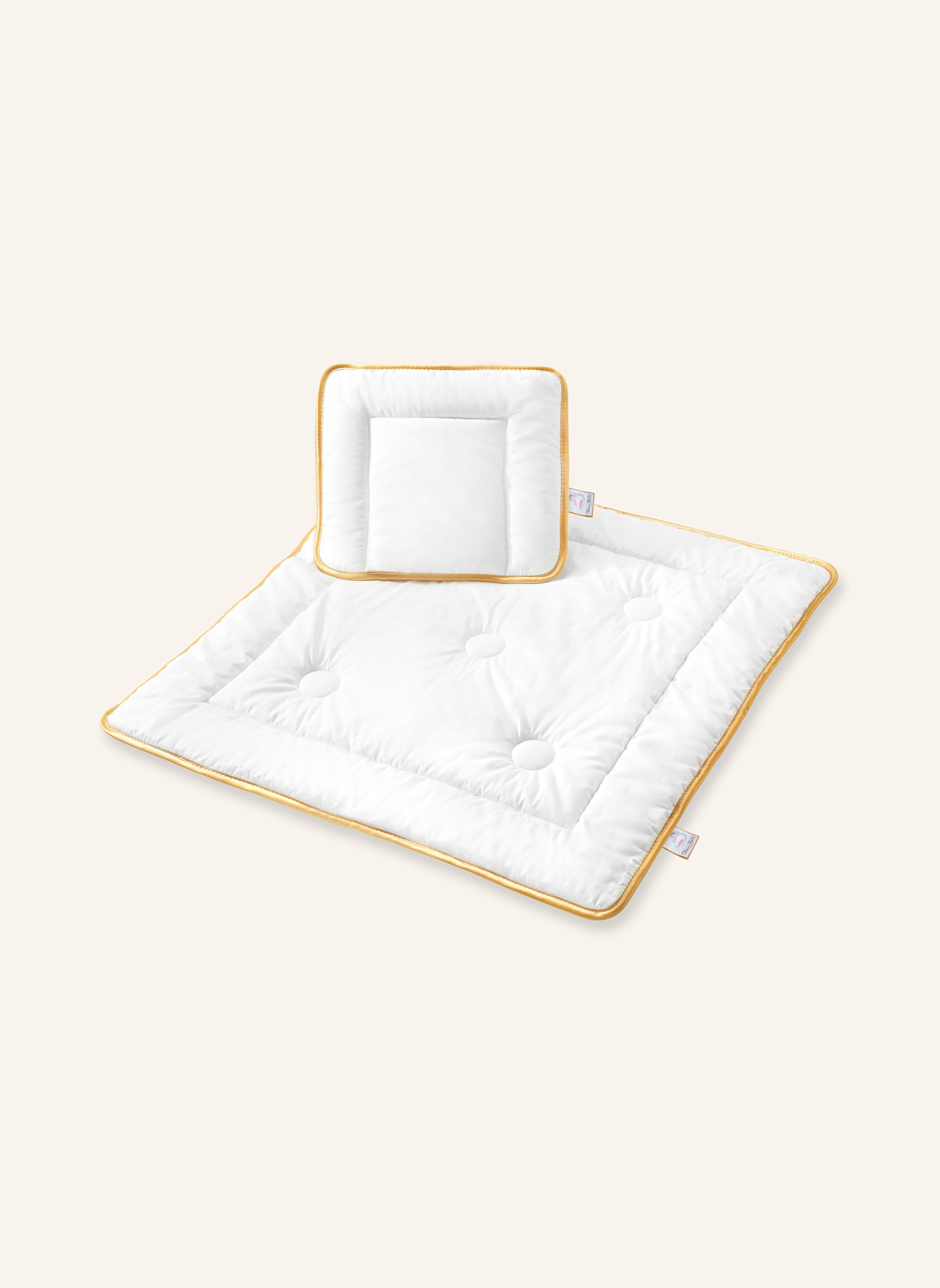 FRAU HOLLE Bettdecke-Kissen-Set BABY: WEISS