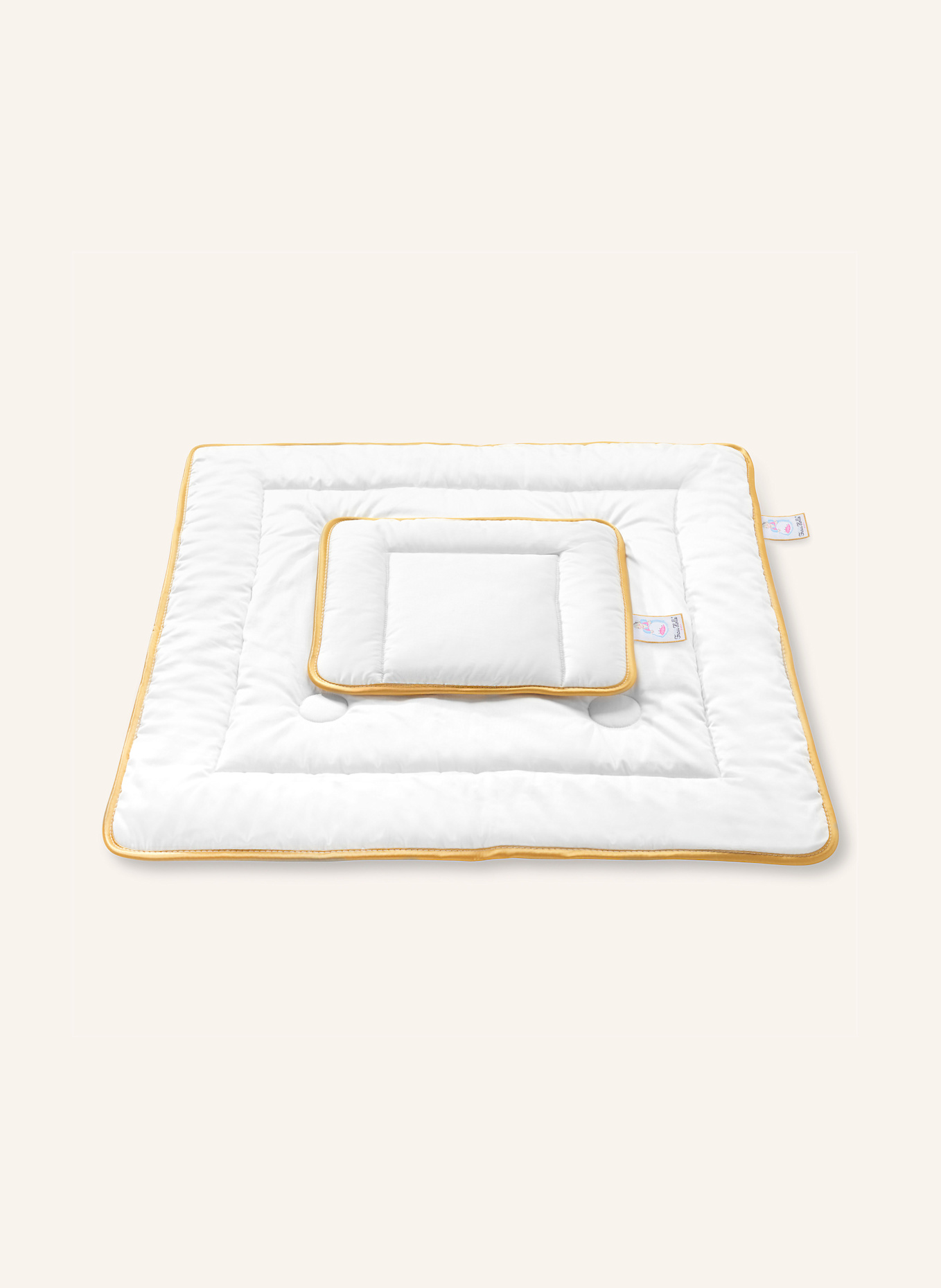 FRAU HOLLE Bettdecke-Kissen-Set BABY: WEISS