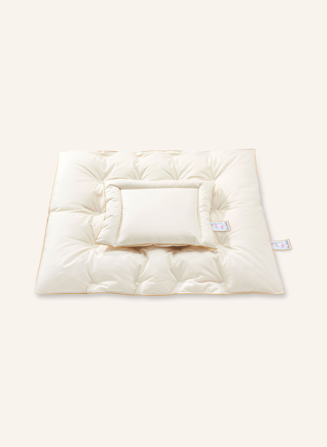 FRAU HOLLE Bettdecke-Kissen-Set BABY: WEISS