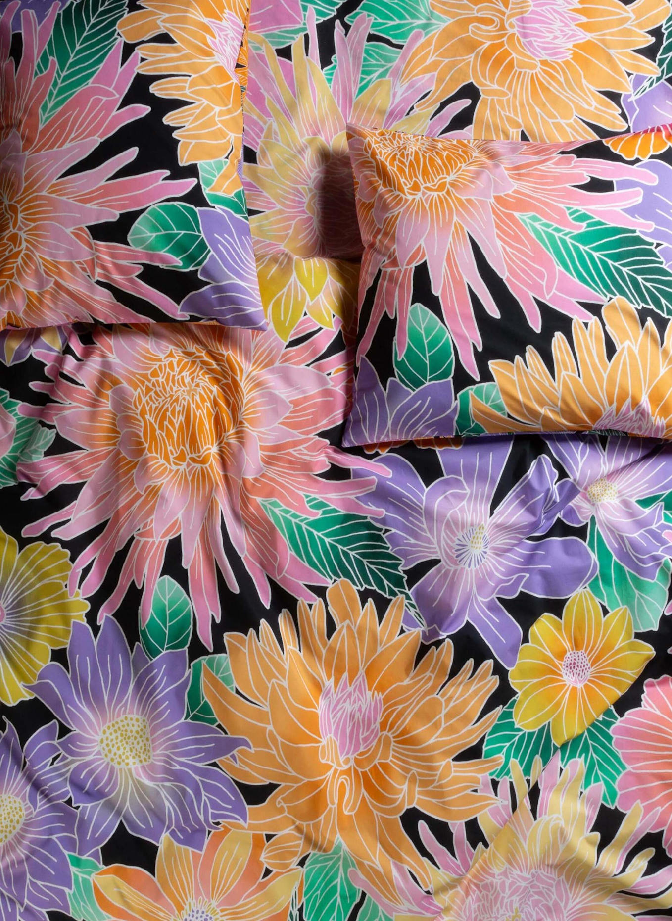 ESSENZA Bettwäsche FLOWER FLING: SCHWARZ