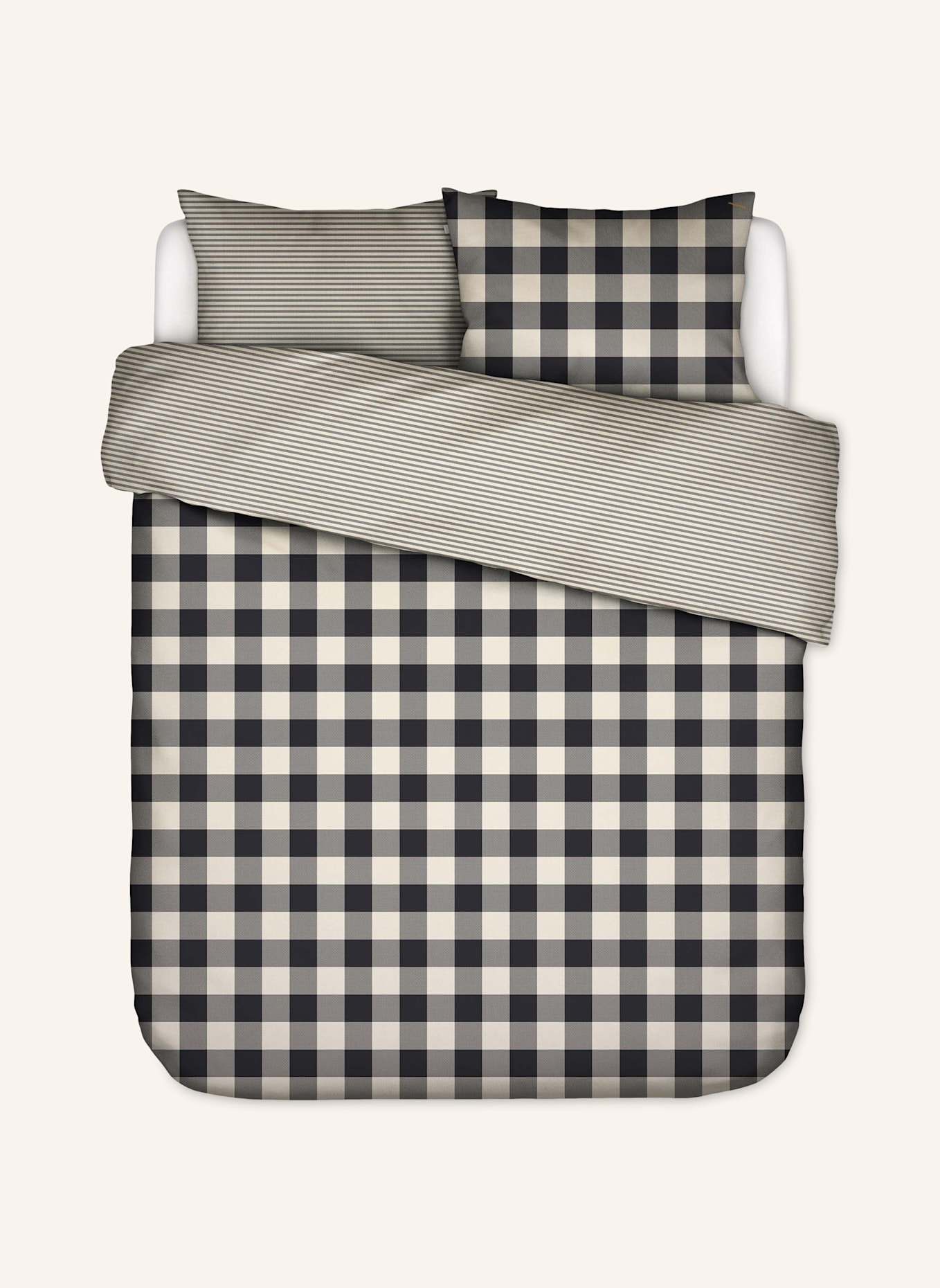 ESSENZA Bettwäsche CHESS: GRAU