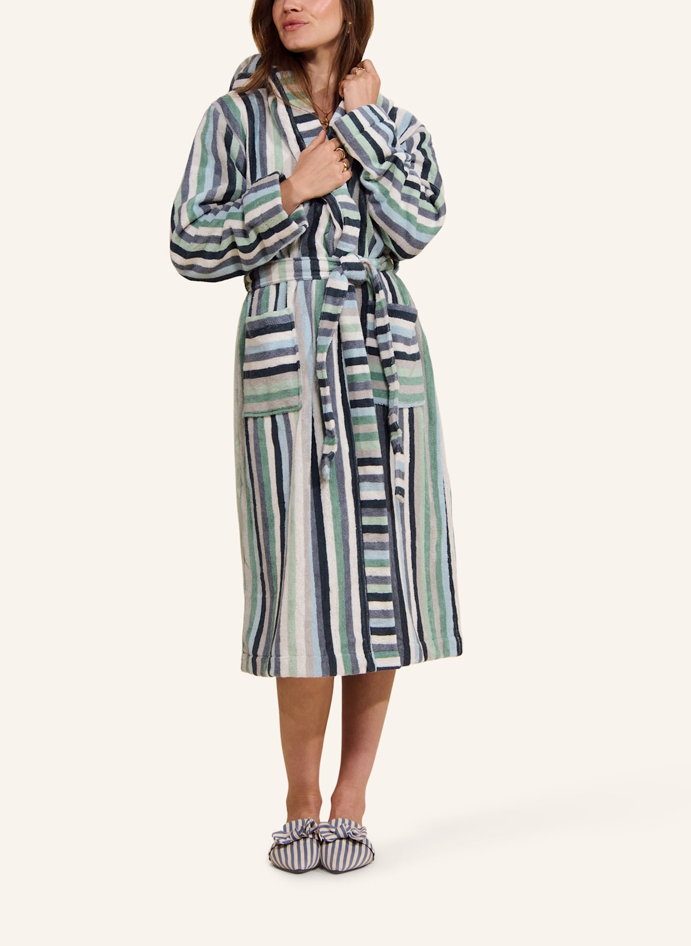 ESSENZA Bademantel DONNA: BEIGE / BLAU / BRAUN