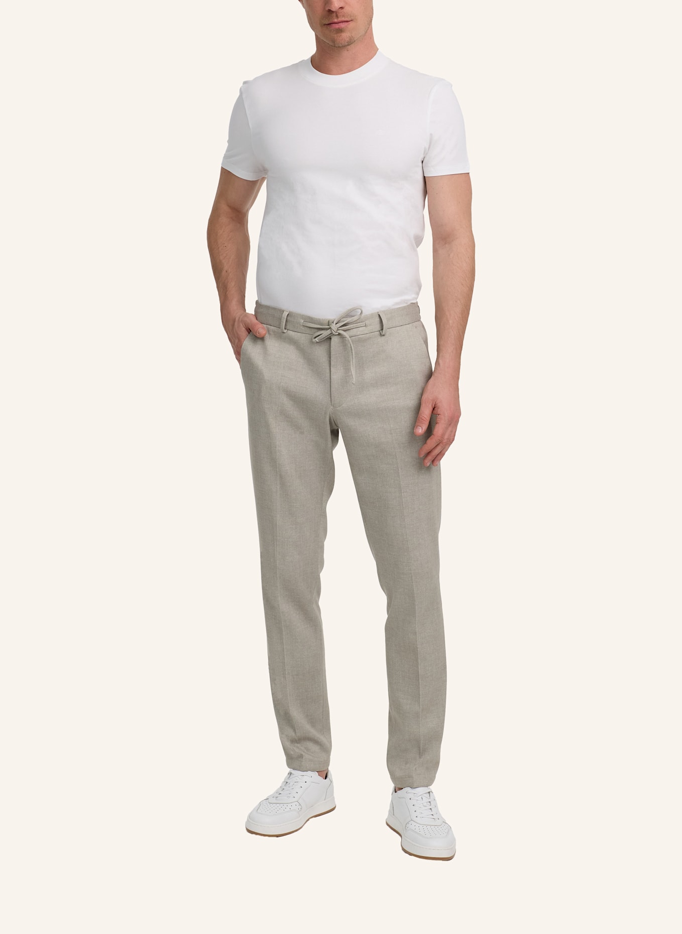 ZUITABLE Anzughose DISPARTAFLEX Slim Fit aus Jersey: BEIGE