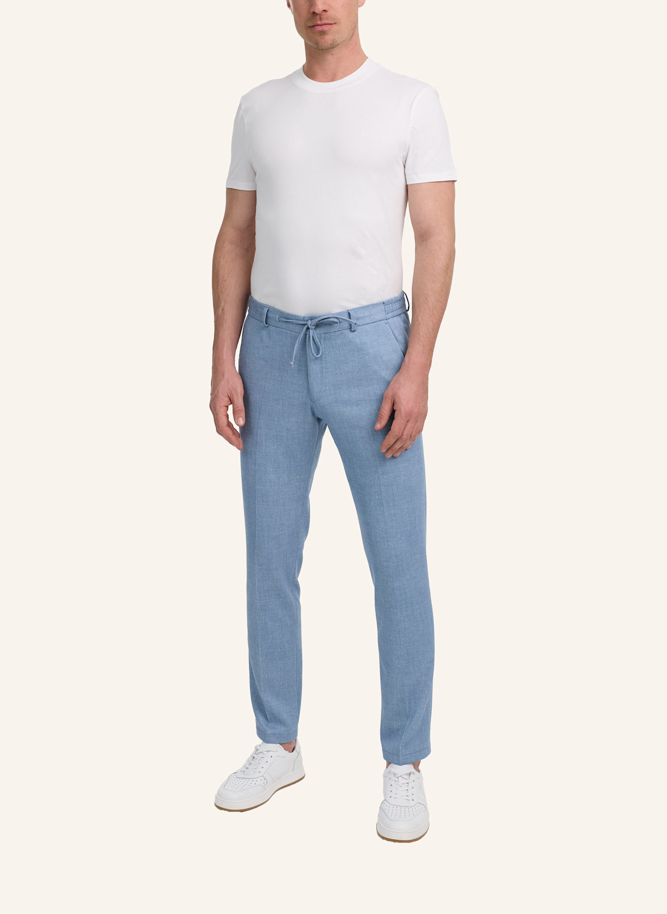 ZUITABLE Anzughose DISPARTAFLEX Slim Fit aus Jersey: HELLBLAU