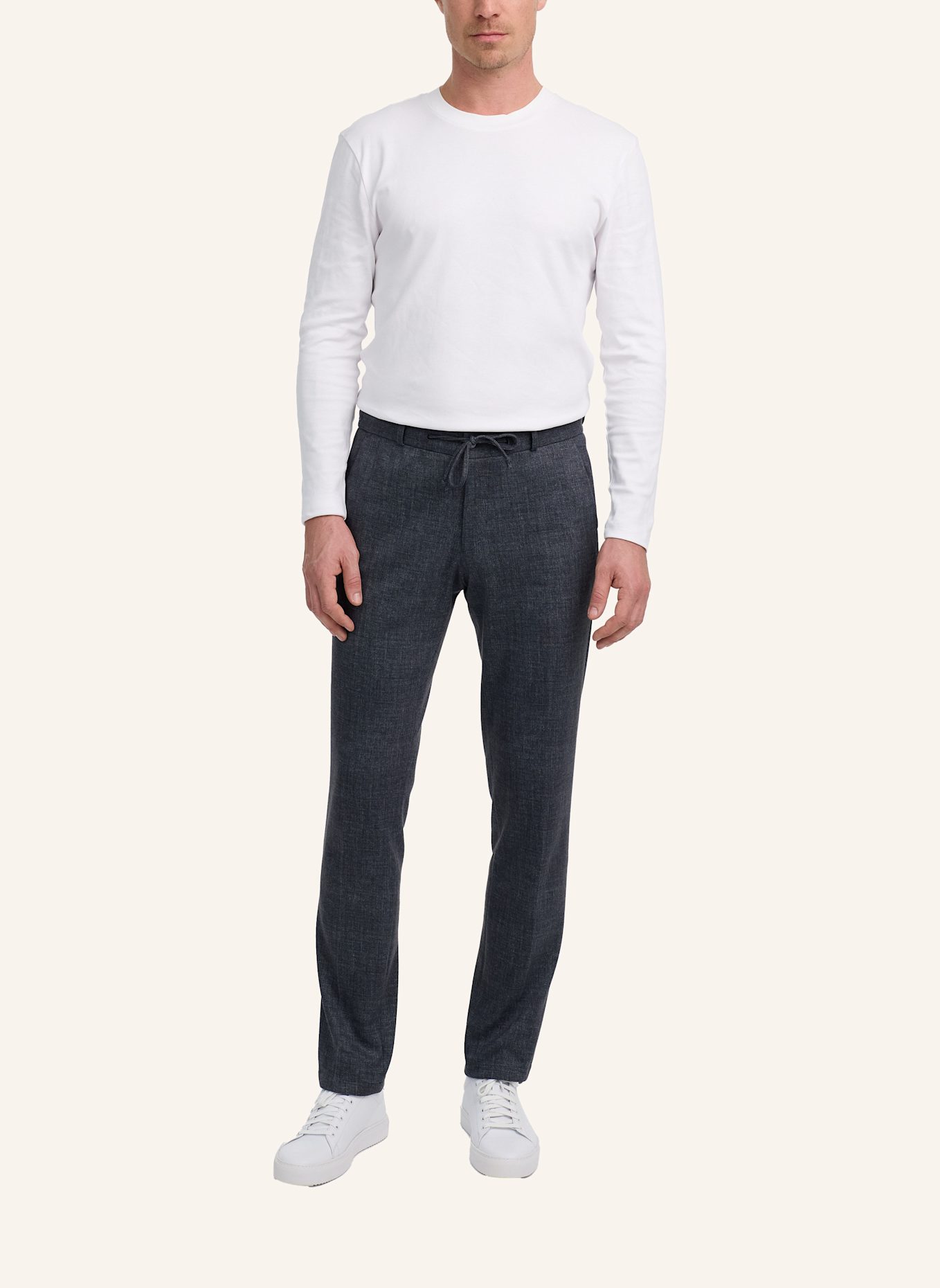 ZUITABLE Anzughose DISPARTAFLEX Slim Fit aus Jersey: DUNKELGRAU