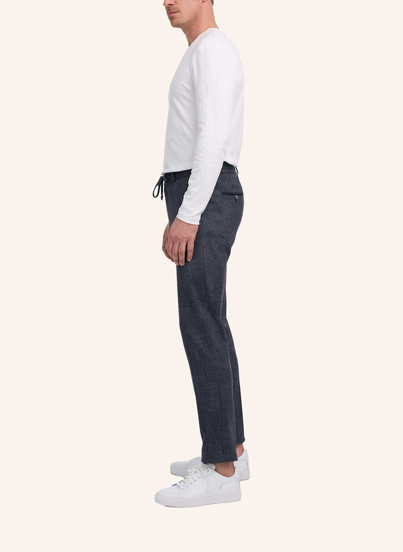ZUITABLE Anzughose DISPARTAFLEX Slim Fit aus Jersey: DUNKELGRAU