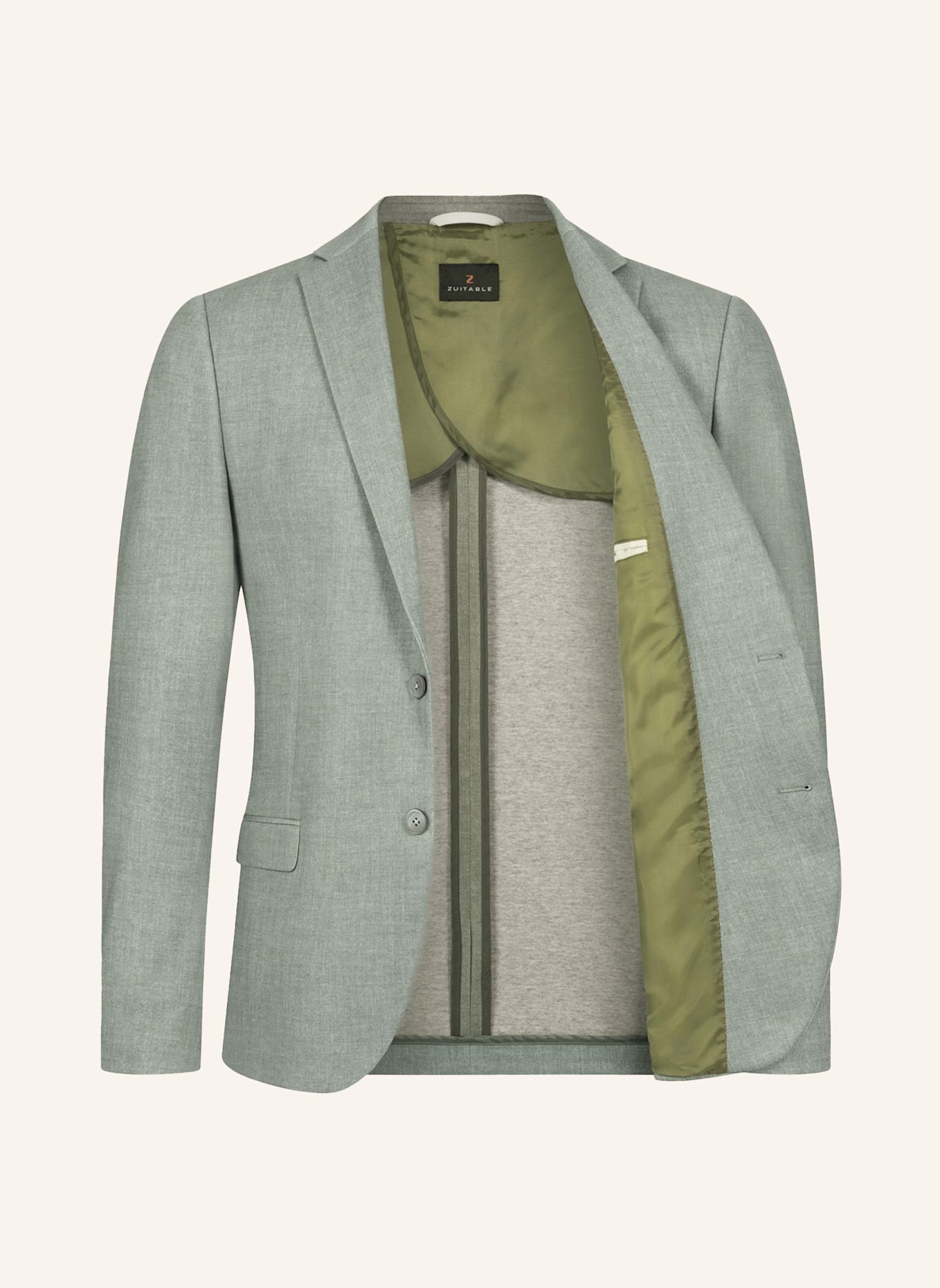 ZUITABLE Anzugssakko DINICK Slim Fit aus Jersey: HELLGRÜN