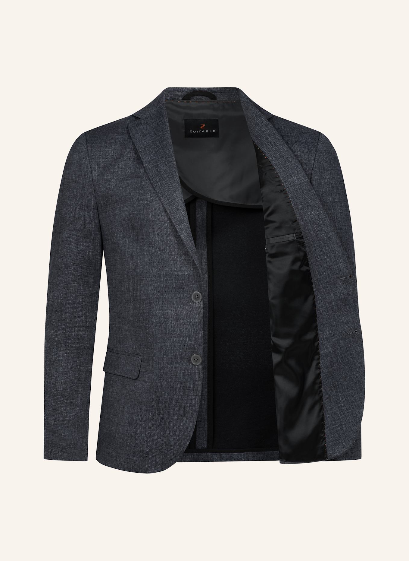 ZUITABLE Anzugssakko DINICK Slim Fit aus Jersey: DUNKELGRAU