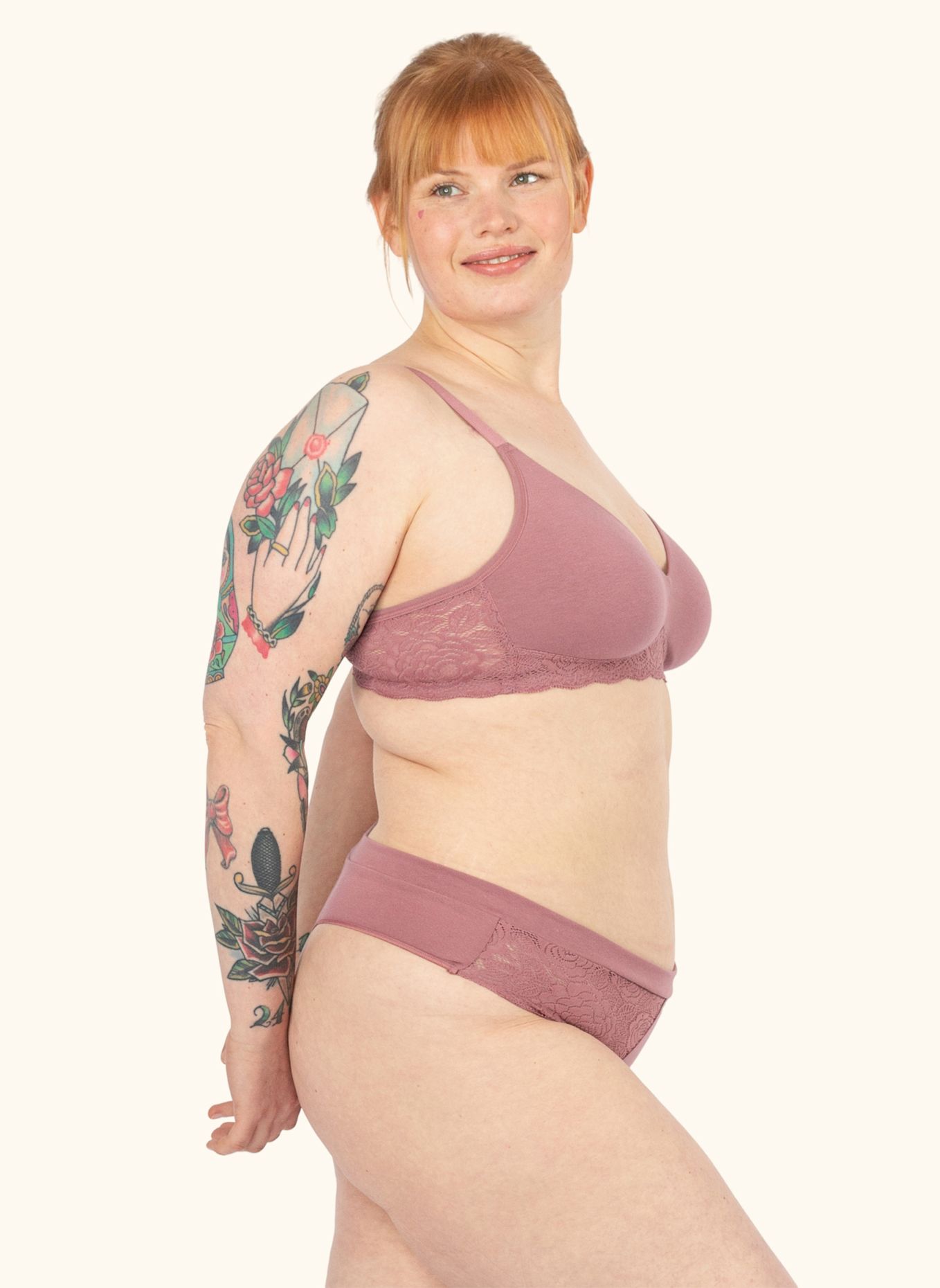 erlich textil Gertrud String große Cups mit Baumwolle (aus Umstellung auf biologischen Anbau) - flache Nähte: ROSA