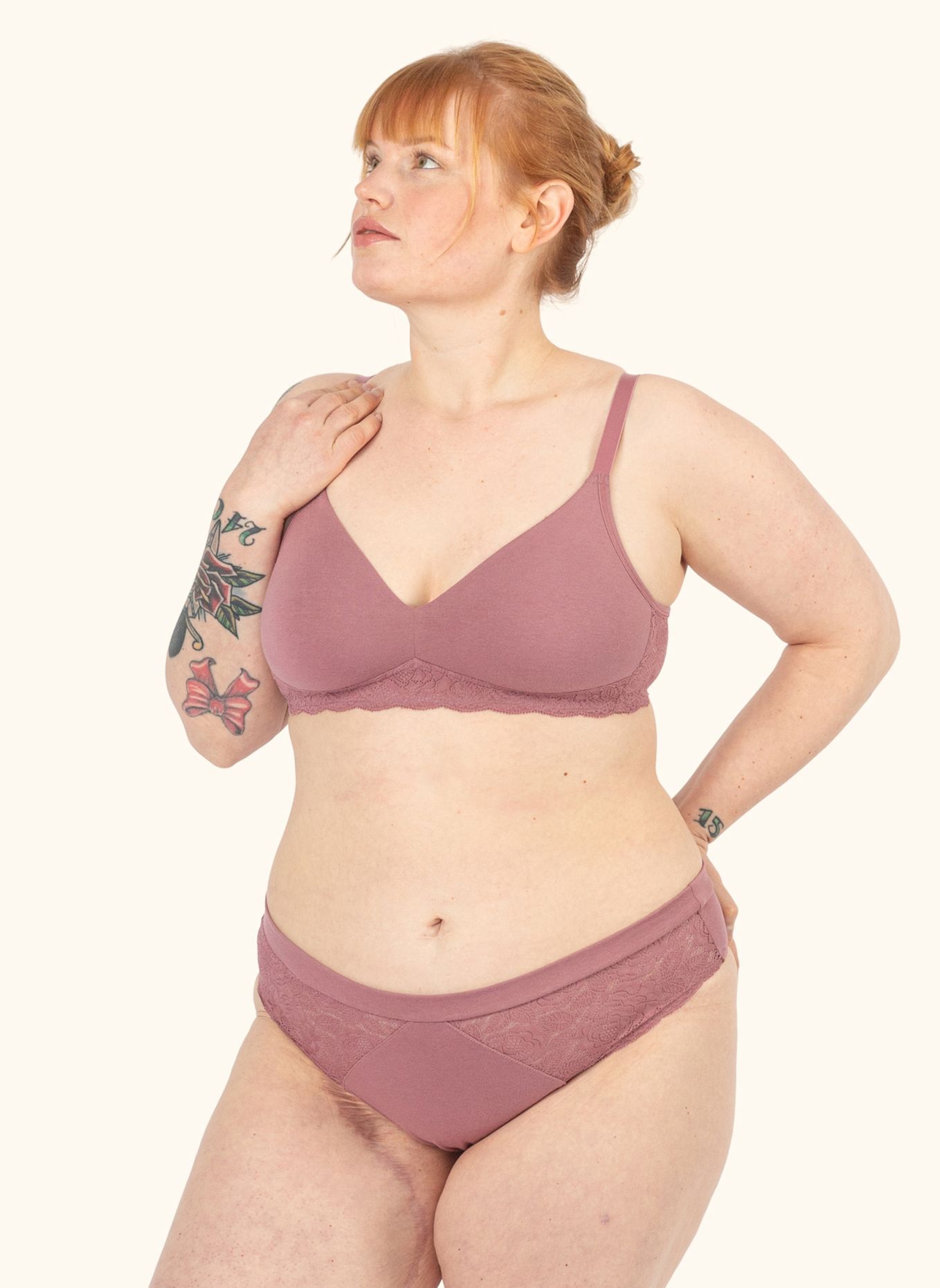 erlich textil Gertrud String große Cups mit Baumwolle (aus Umstellung auf biologischen Anbau) - flache Nähte: ROSA