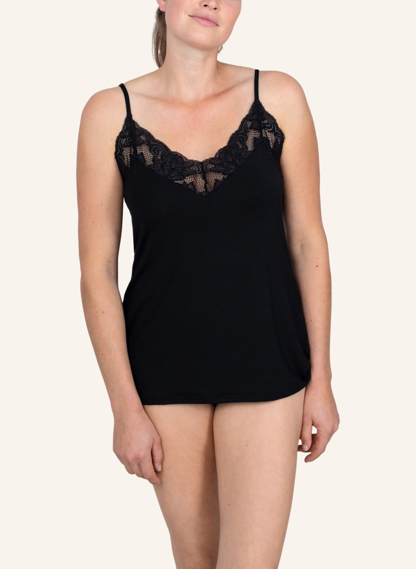 erlich textil Camisole mit Spitze , Farbe: SCHWARZ (Bild 2)