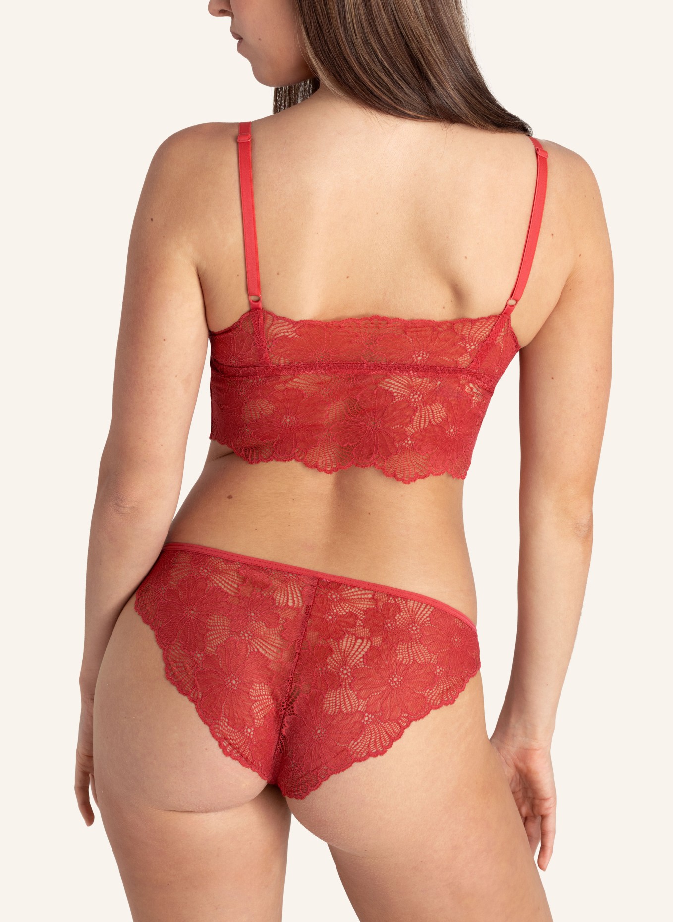 erlich textil Bustier CLASSY LACE BRALETTE TOP, Farbe: ROT (Bild 3)