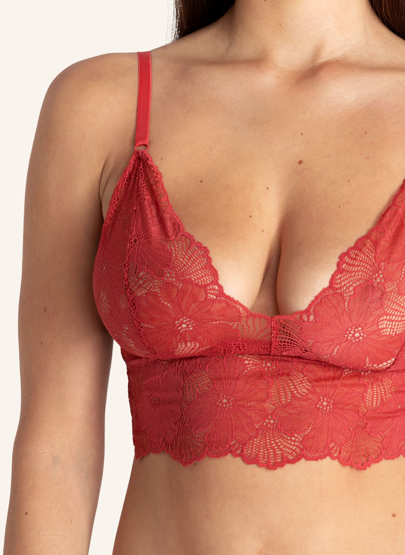 erlich textil Bustier CLASSY LACE BRALETTE TOP, Farbe: ROT (Bild 4)