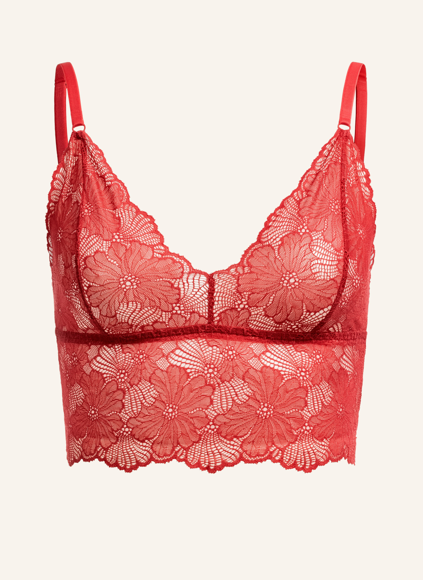 erlich textil Bustier CLASSY LACE BRALETTE TOP, Farbe: ROT (Bild 1)