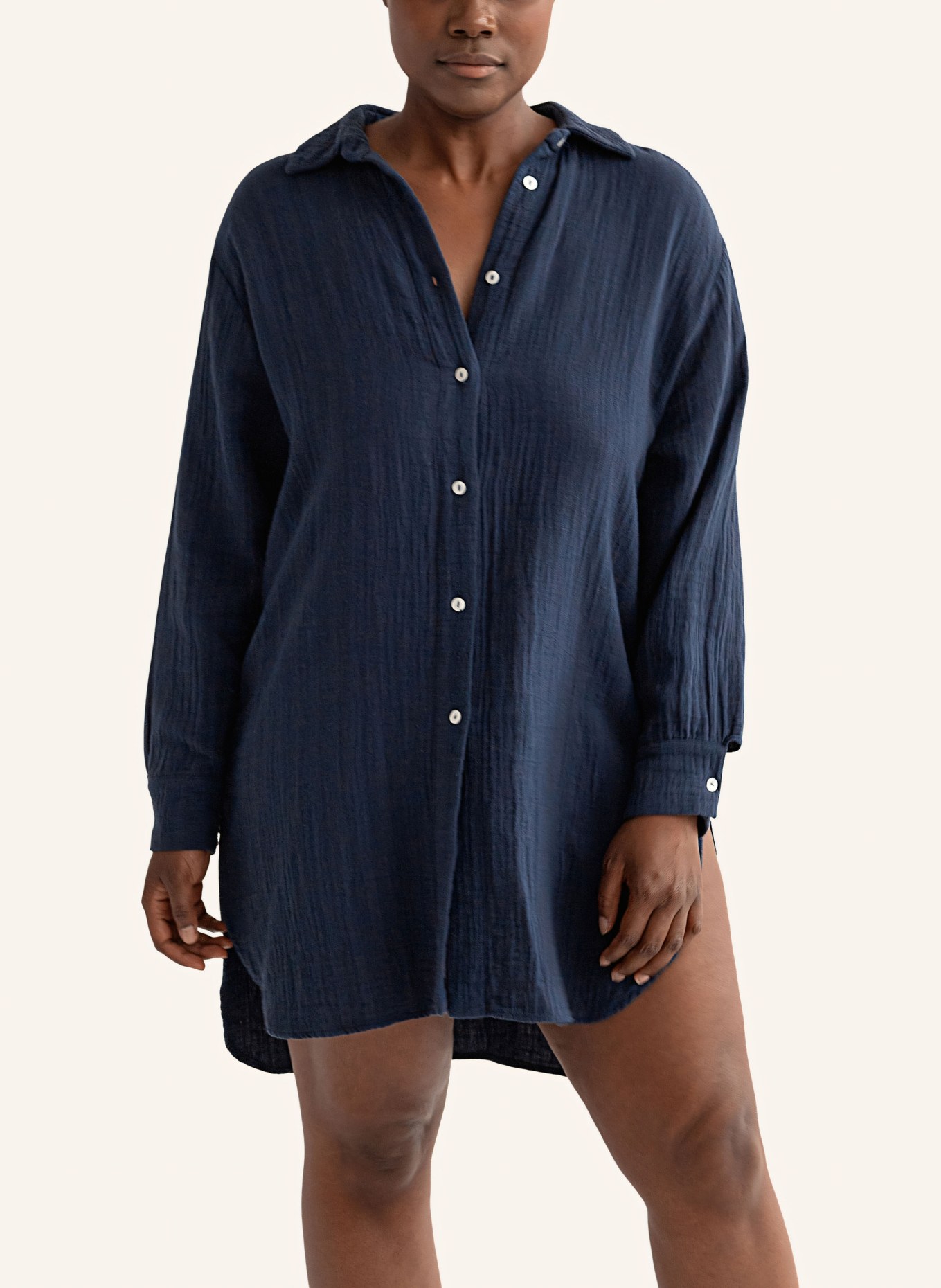 erlich textil Boyfriend Shirt MALIN, Farbe: BLAU (Bild 4)