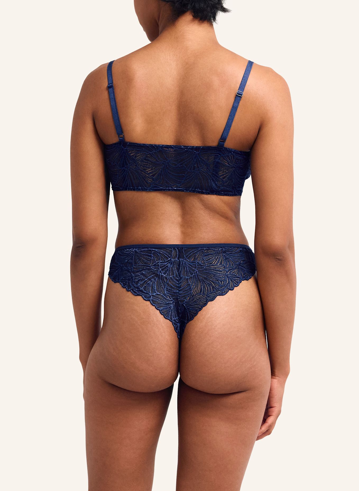 erlich textil String FLUID LACE HIGH WAIST BRAZIL, Farbe: BLAU (Bild 3)