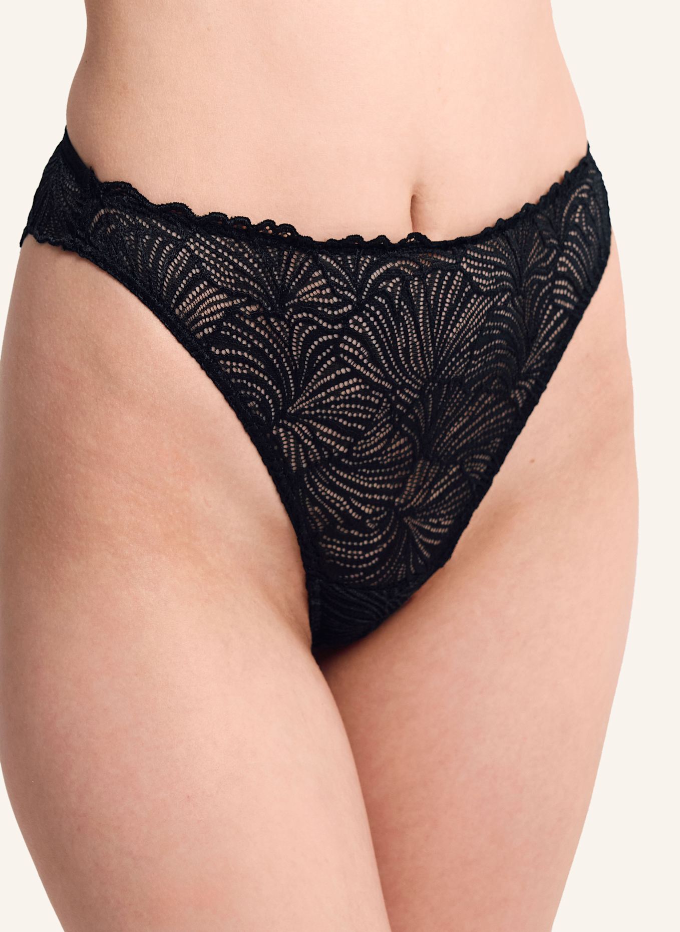 erlich textil String FLUID LACE HIGH WAIST BRAZIL, Farbe: SCHWARZ (Bild 4)