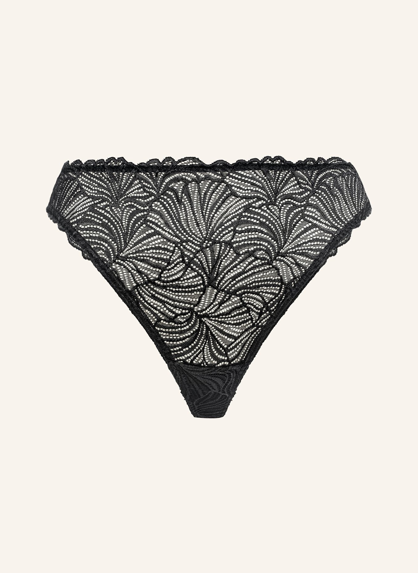 erlich textil String FLUID LACE HIGH WAIST BRAZIL, Farbe: SCHWARZ (Bild 1)