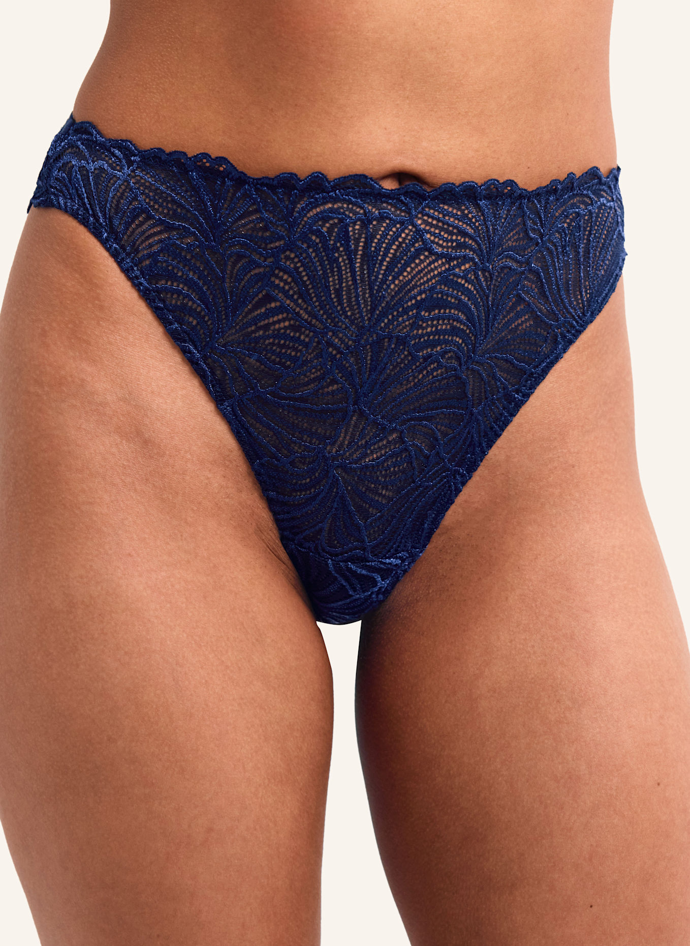 erlich textil String FLUID LACE HIGH WAIST BRAZIL, Farbe: BLAU (Bild 5)