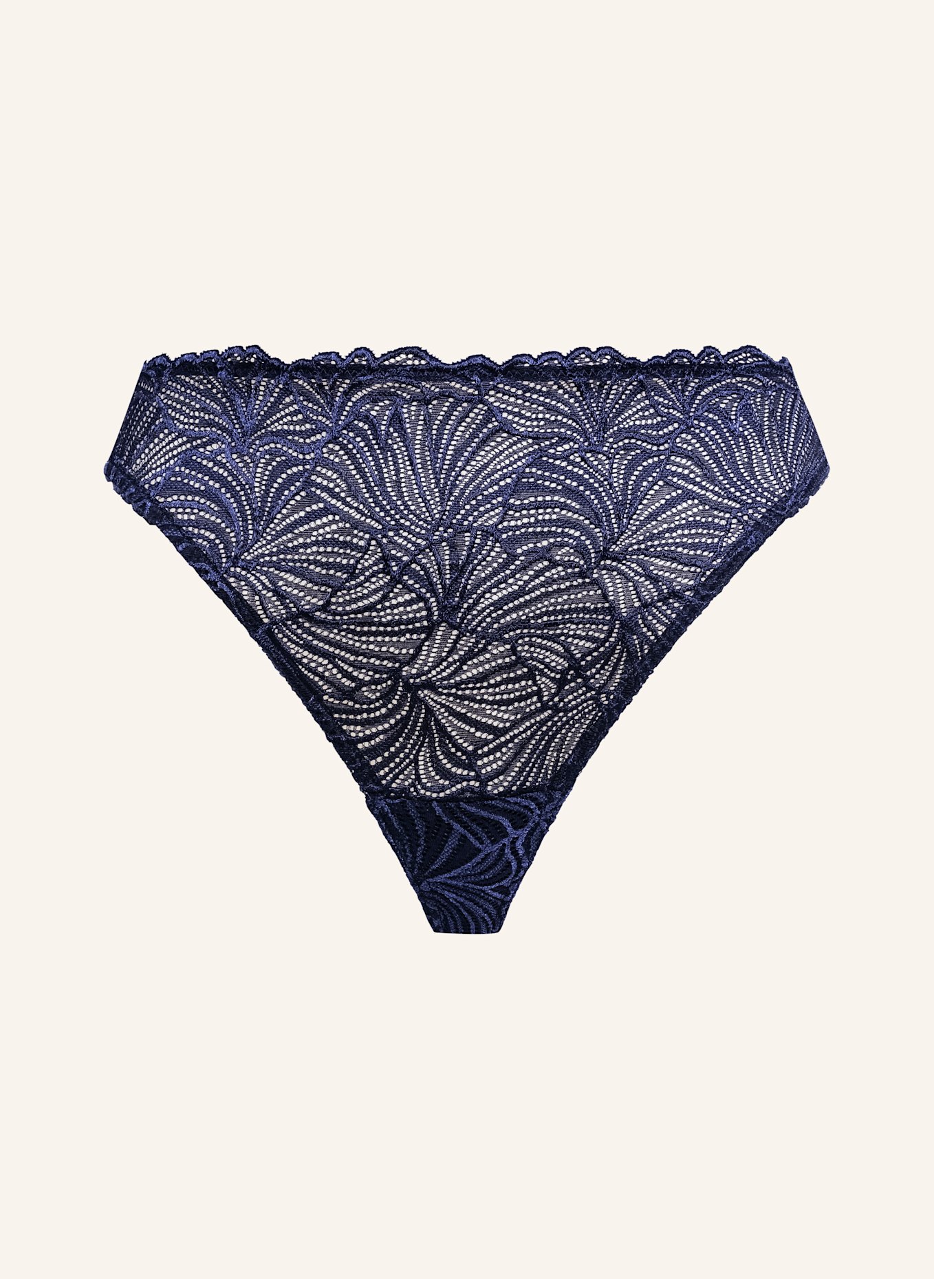 erlich textil String FLUID LACE HIGH WAIST BRAZIL, Farbe: BLAU (Bild 1)