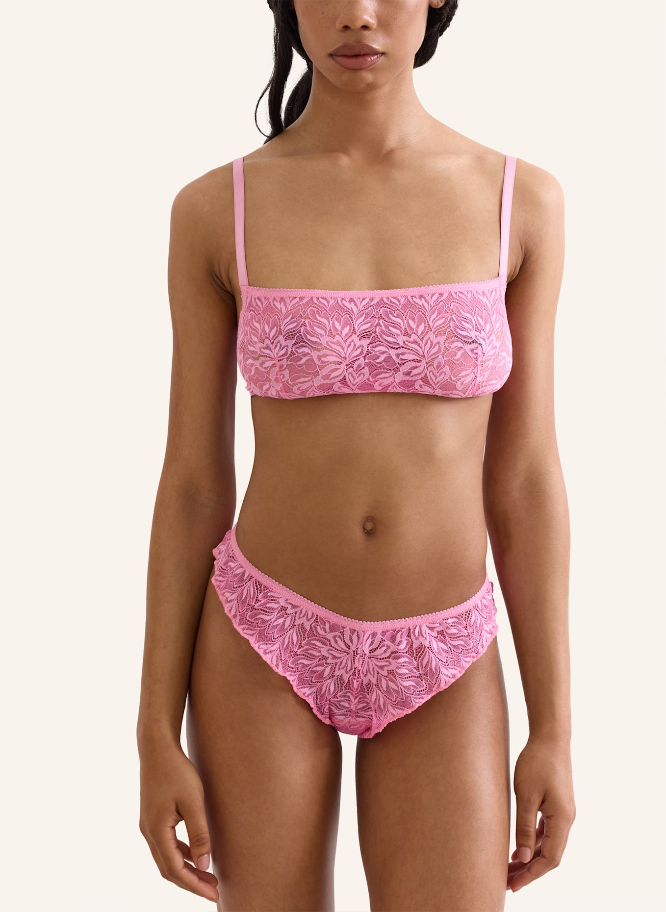 erlich textil String ICONIC LACE BRAZIL STRING: ROSA