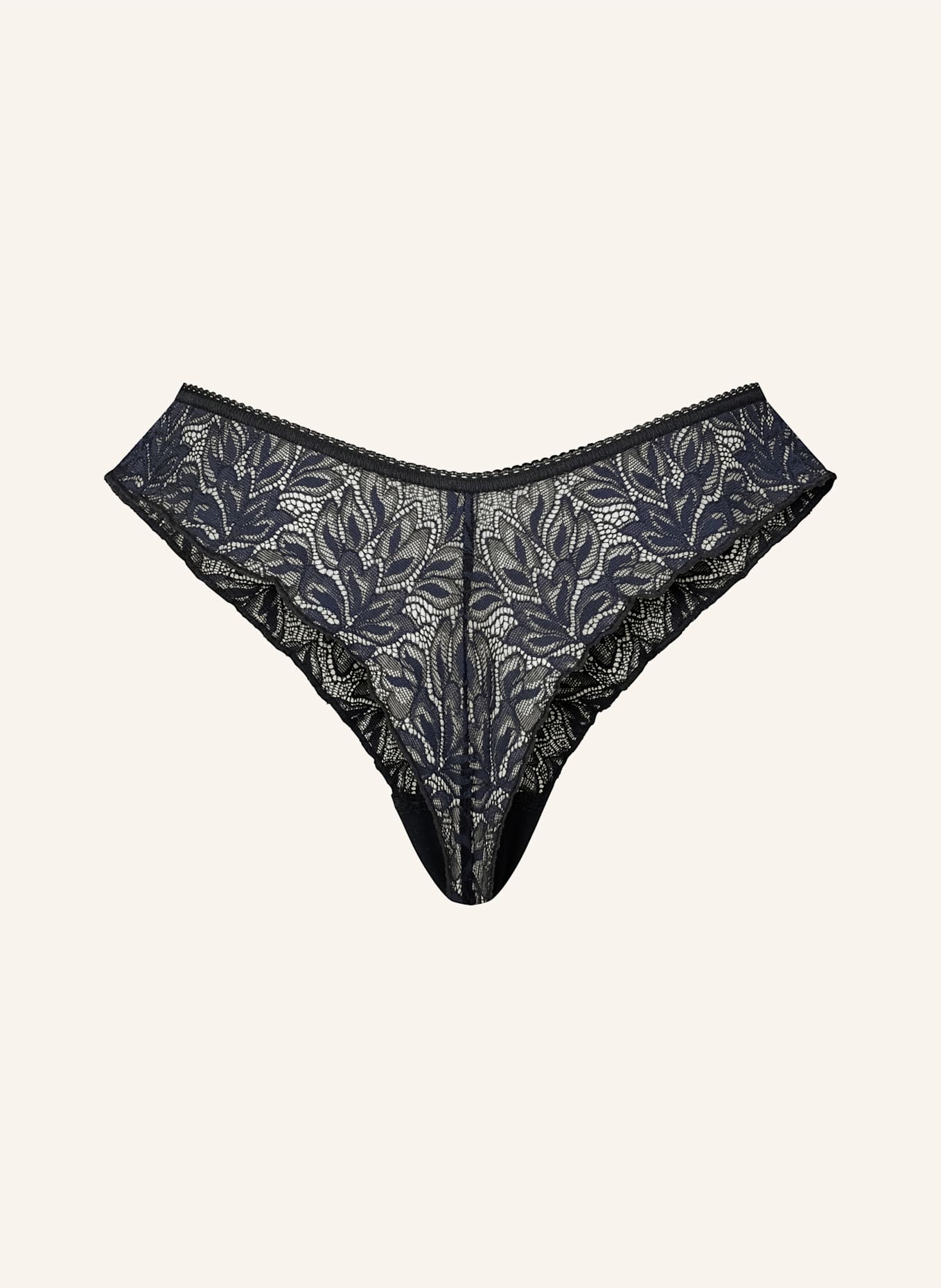 erlich textil String ICONIC LACE BRAZIL STRING: SCHWARZ