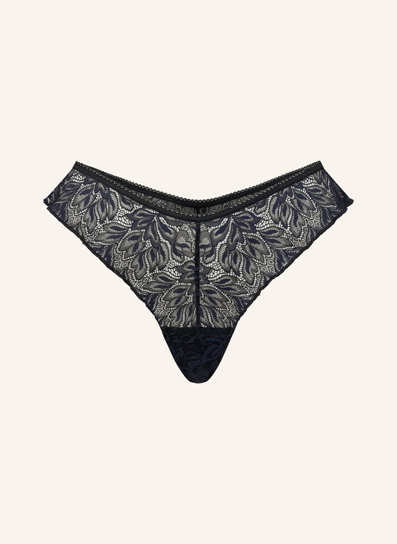 erlich textil String ICONIC LACE BRAZIL STRING: SCHWARZ