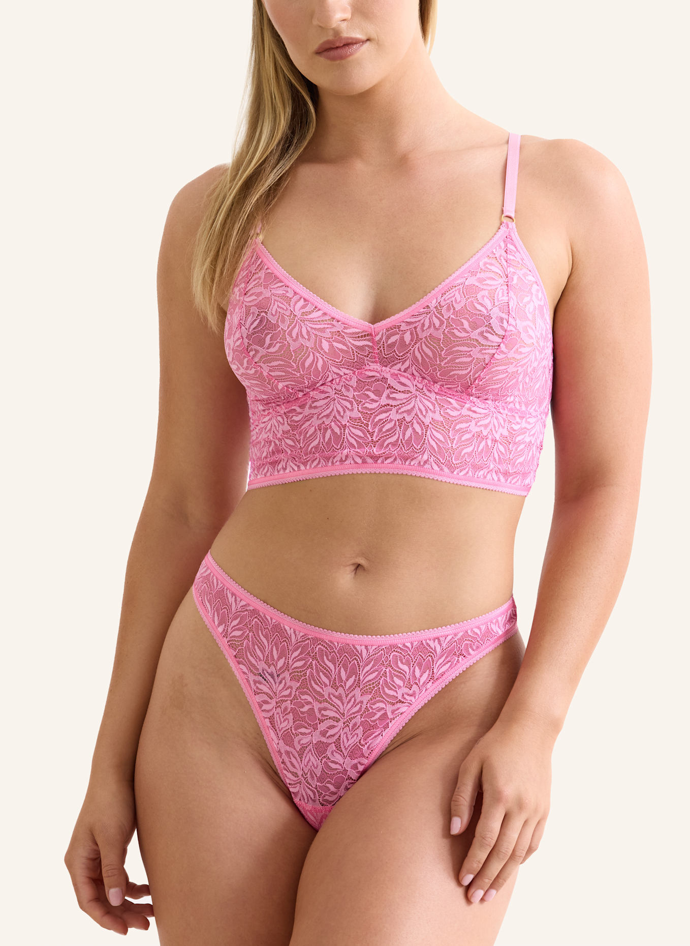 erlich textil Bustier ICONIC LACE BRALETTE TOP: ROSA