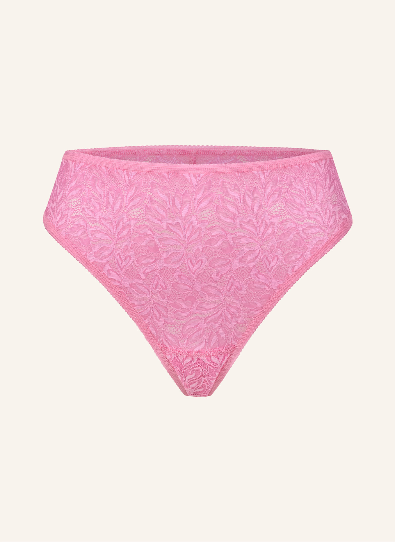 erlich textil String ICONIC LACE HIGH WAIST BRAZIL STRING: ROSA