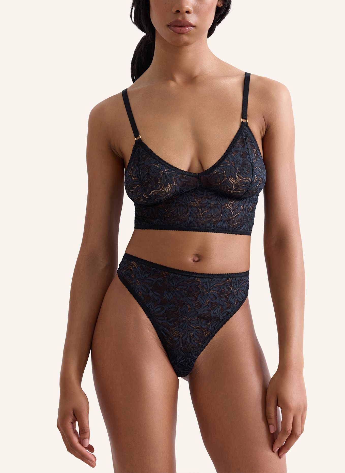 erlich textil Bustier ICONIC LACE BRALETTE TOP: SCHWARZ