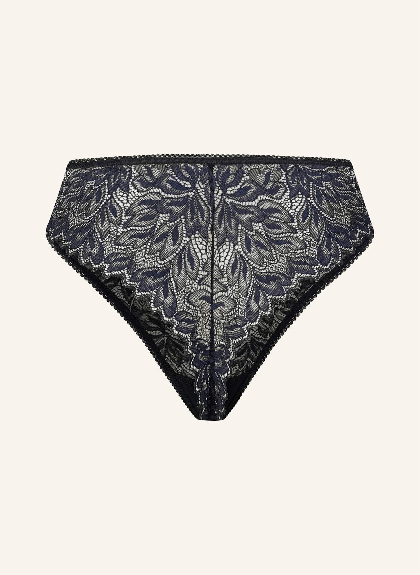 erlich textil String ICONIC LACE HIGH WAIST BRAZIL STRING: SCHWARZ