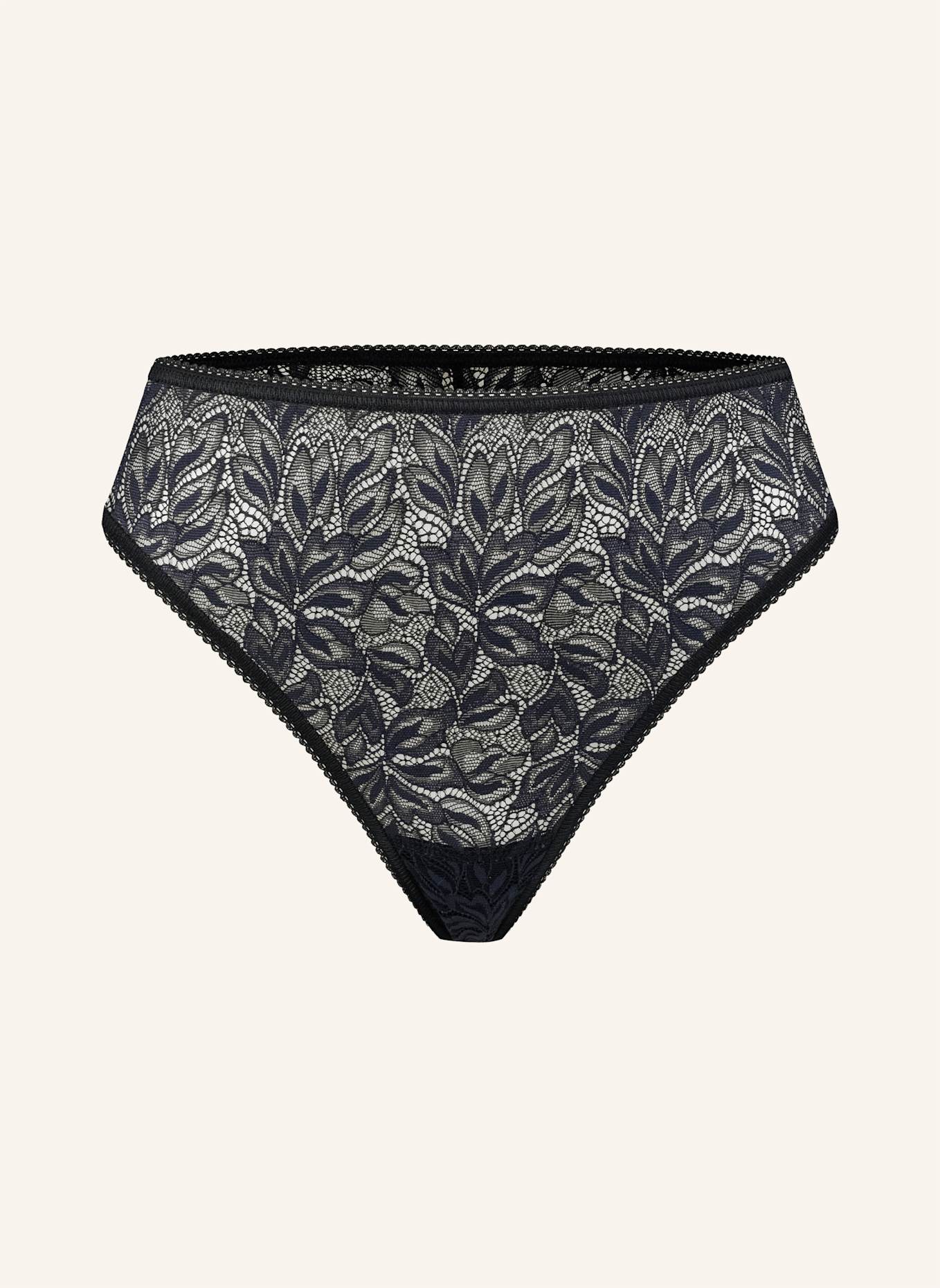 erlich textil String ICONIC LACE HIGH WAIST BRAZIL STRING: SCHWARZ