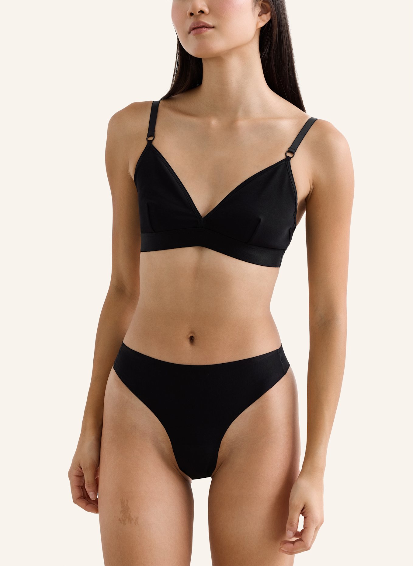 erlich textil String CASUAL COTTON STRING: SCHWARZ