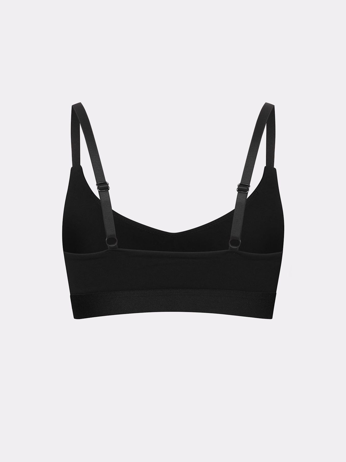 erlich textil Casual Cotton Bralette mit herausnehmbaren Pads bügellos mit Baumwolle (aus kontrolliert biologischem Anbau) - verstellbare Träger: SCHWARZ