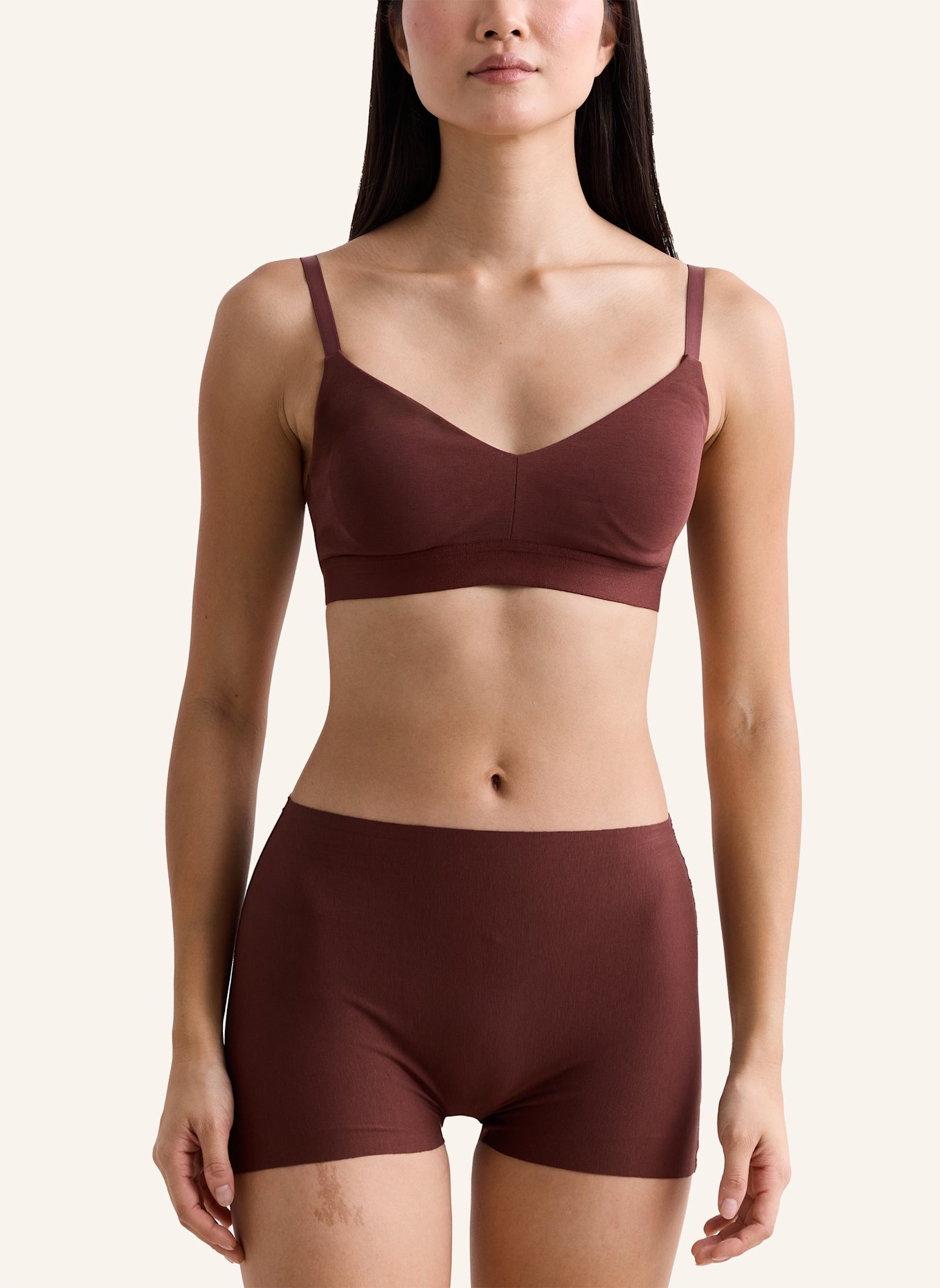 erlich textil Bustier CASUAL COTTON BRALETTE: BRAUN