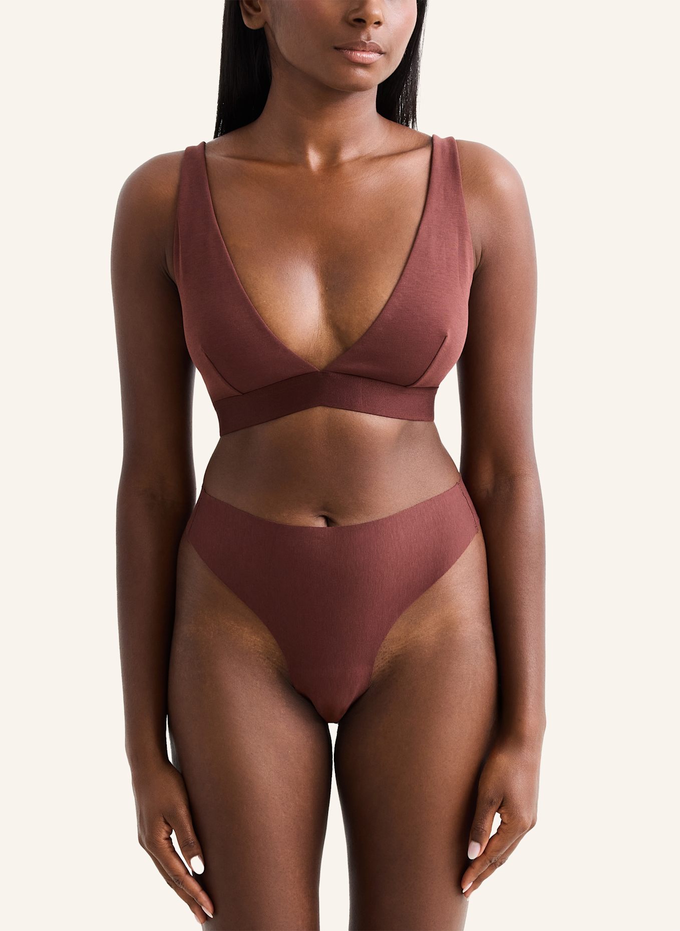 erlich textil String CASUAL COTTON STRING: BRAUN