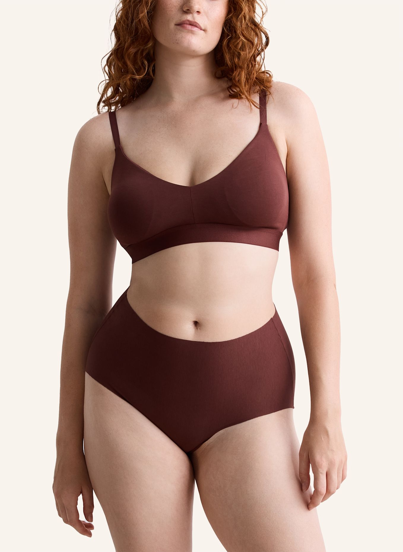 erlich textil Slip CASUAL COTTON HIGH WAIST SLIP: BRAUN