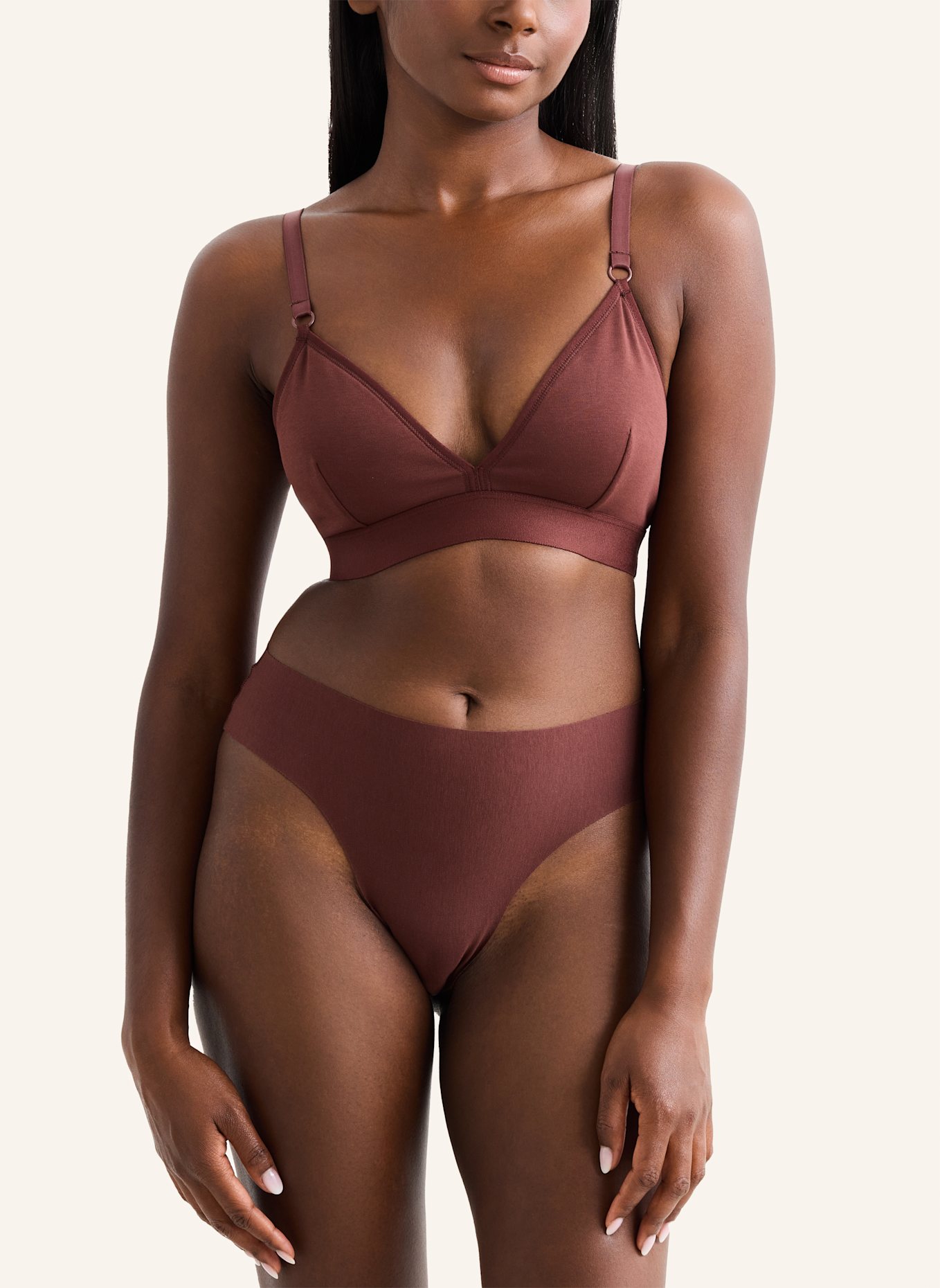 erlich textil erlich textil 2 PACK SEAMLESS Triangel Bustier CASUAL COTTON TRAINGEL BRALETTE IM 2er PACK: BRAUN