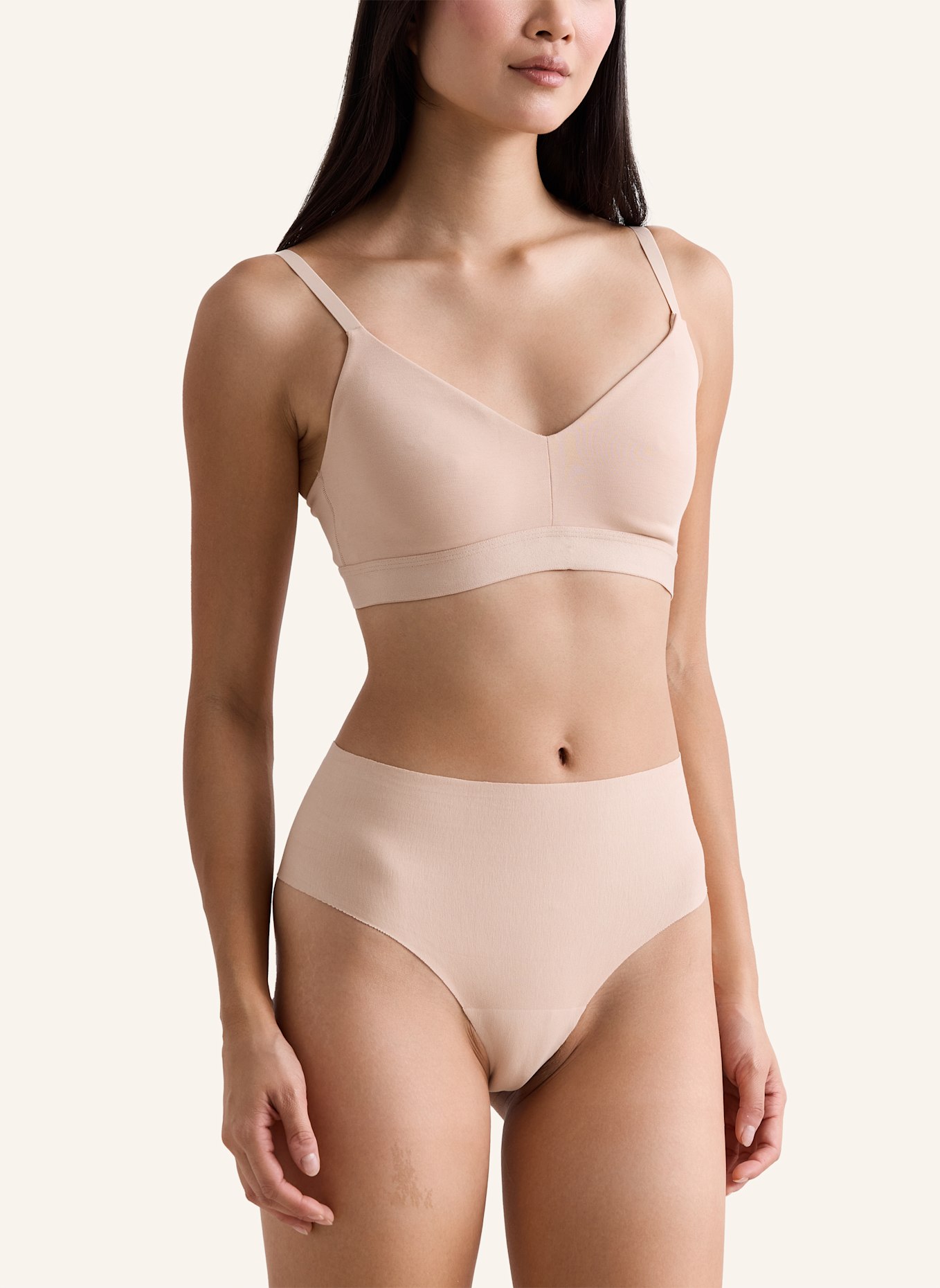 erlich textil Brazil String CASUAL COTTON HIGH WAIST BRAZIL STRING: BEIGE