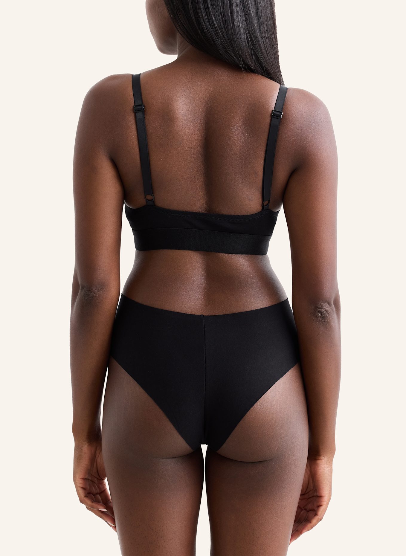 erlich textil Brazil String CASUAL COTTON HIGH WAIST BRAZIL STRING: SCHWARZ